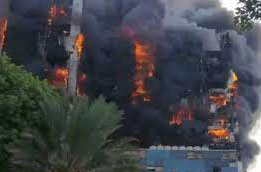Landmark skyscraper in Khartoum engulfed in flames