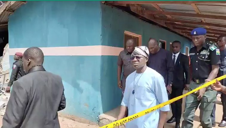 BREAKING: Gov Alia storms site of collapsed building, blasts Dunamis leadership 2 BREAKING: Gov Alia storms site of collapsed building, blasts Dunamis leadership