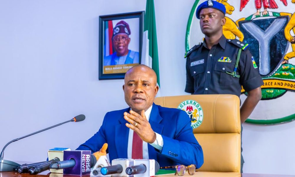 Chief Onuokaibe congratulates Governor Peter Ndubuisi Mbah on Winning the Sun Governor of the Year Award