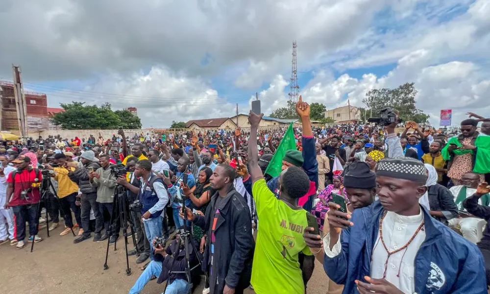Mammoth crowd as Prophet El-Buba leads live Sunday service at protest ground in Jos [PHOTOS]